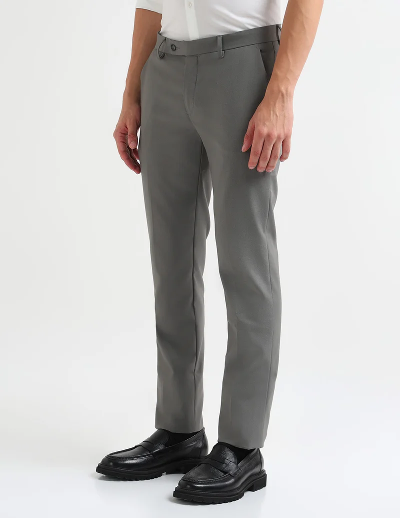 Arrow Grey Dobby Textured Trousers for Men | Best Price UAE