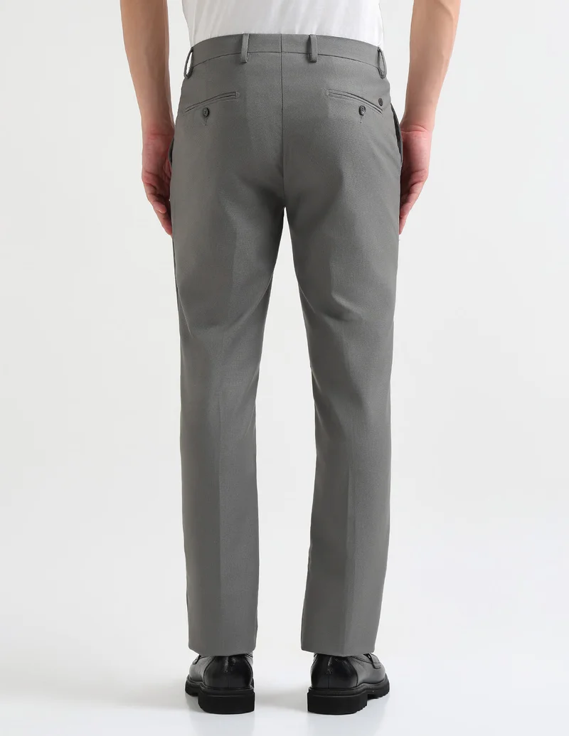 Arrow Grey Dobby Textured Trousers for Men | Best Price UAE