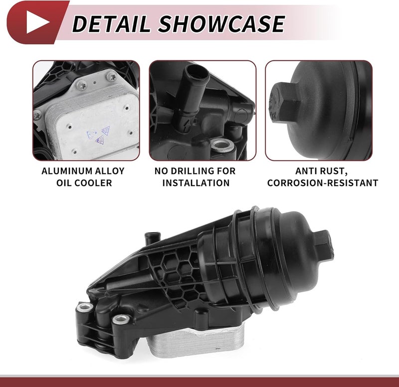 HEROFFIX Engine Oil Cooler Oil Filter Housing Adapter Assembly for Mercedes-Benz GLA250 2014-2019 - Image 5