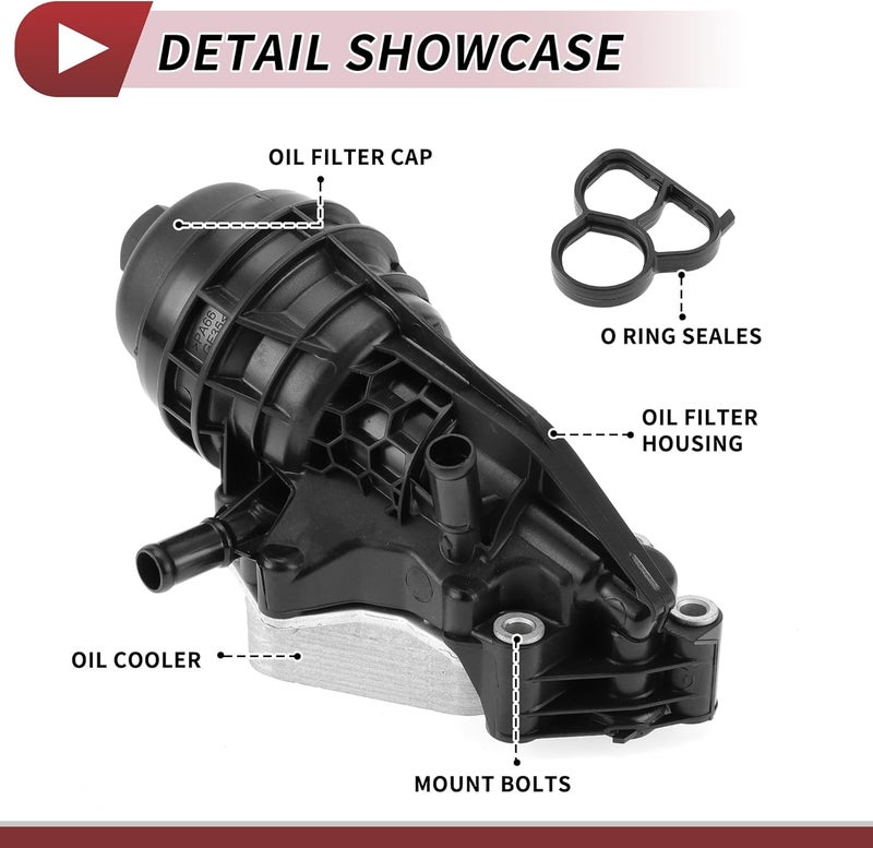 HEROFFIX Engine Oil Cooler Oil Filter Housing Adapter Assembly for Mercedes-Benz GLA250 2014-2019 - Image 4