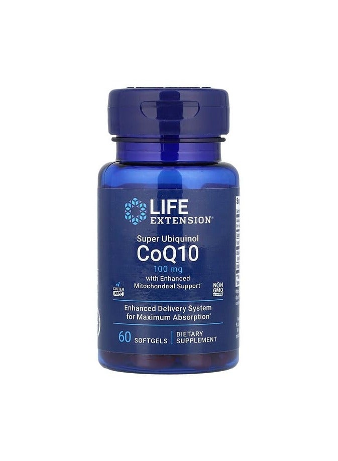 Super Ubiquinol CoQ10 with Enhanced Mitochondrial Support, 100 mg, 60 Softgels