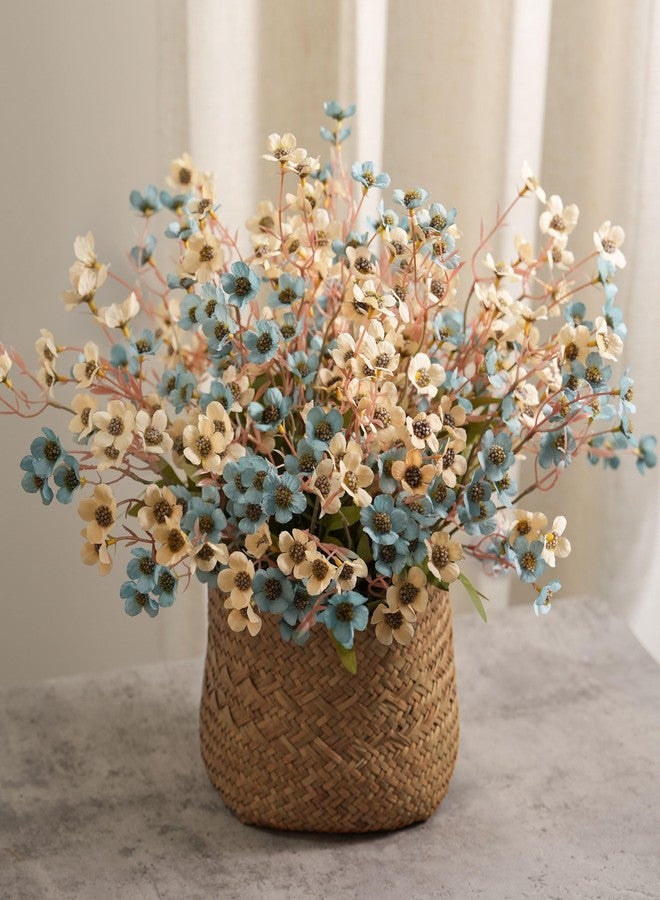 florisso Artificial Wild Flowers Indoor, 12 Pcs Long Stems Fake Flowers Silk Faux Flowers for Vase Filler Table Centerpiece Floral Arrangement Home Decor, Blue Ivory - Image 1