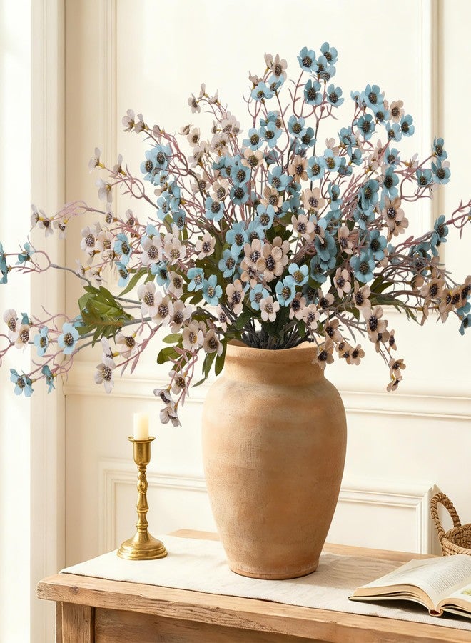 florisso Artificial Wild Flowers Indoor, 12 Pcs Long Stems Fake Flowers Silk Faux Flowers for Vase Filler Table Centerpiece Floral Arrangement Home Decor, Blue Ivory - Image 3