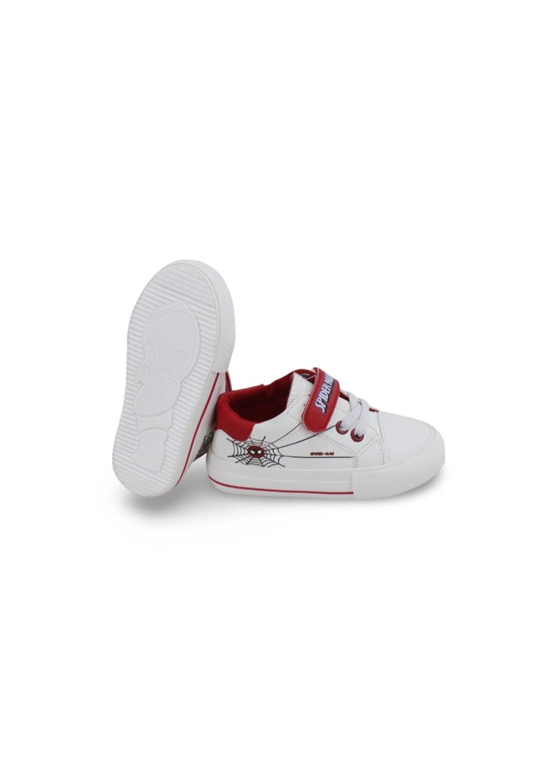 Boys Spider-Man Leather Sneakers – Red & White - Image 3