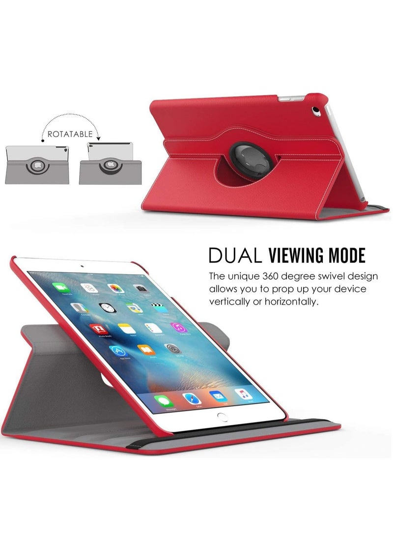 ELTRAZONE New iPad 2017 9.7" / iPad Air 2 Leather Case - 360 Degree Rotating Stand Smart Cover with Auto Sleep/Wake - Red - Image 5
