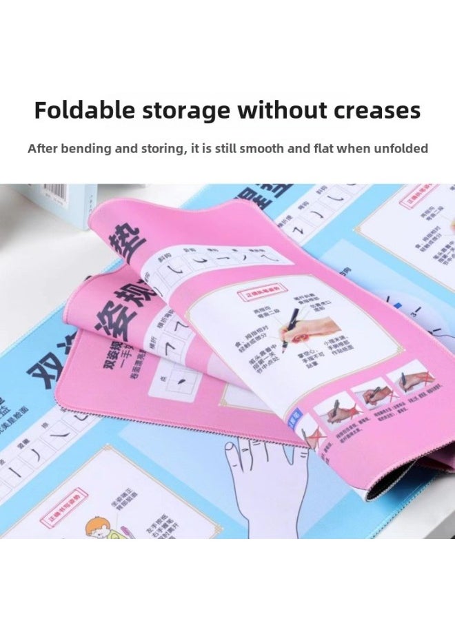 Generic - Students' Posture Special Writing Pad For Children Standard Double Posture Writing Pad Correctly Hold Pen Desk Pad Logo Customization-Color:580*360*2mm-Pattern:Pen Holding Posture Pad (light Purple) - Image 1