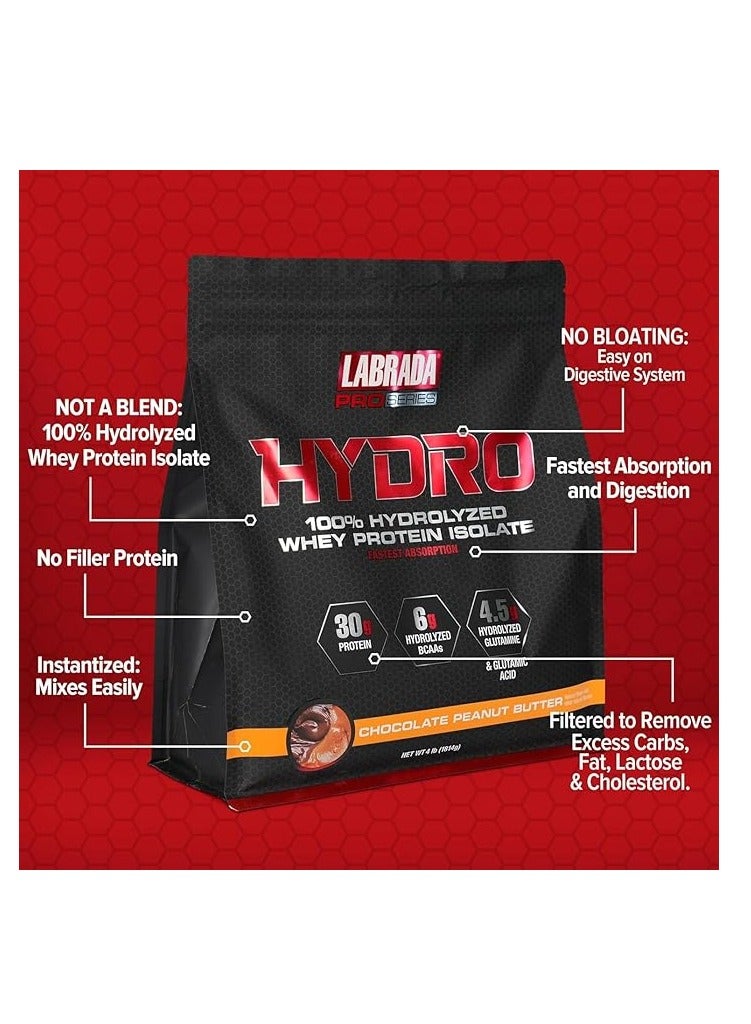 Labrada ProSeries Hydro 100% Hydrolyzed Whey Protein Isolate 4lb Chocolate Peanut Butter - Image 4