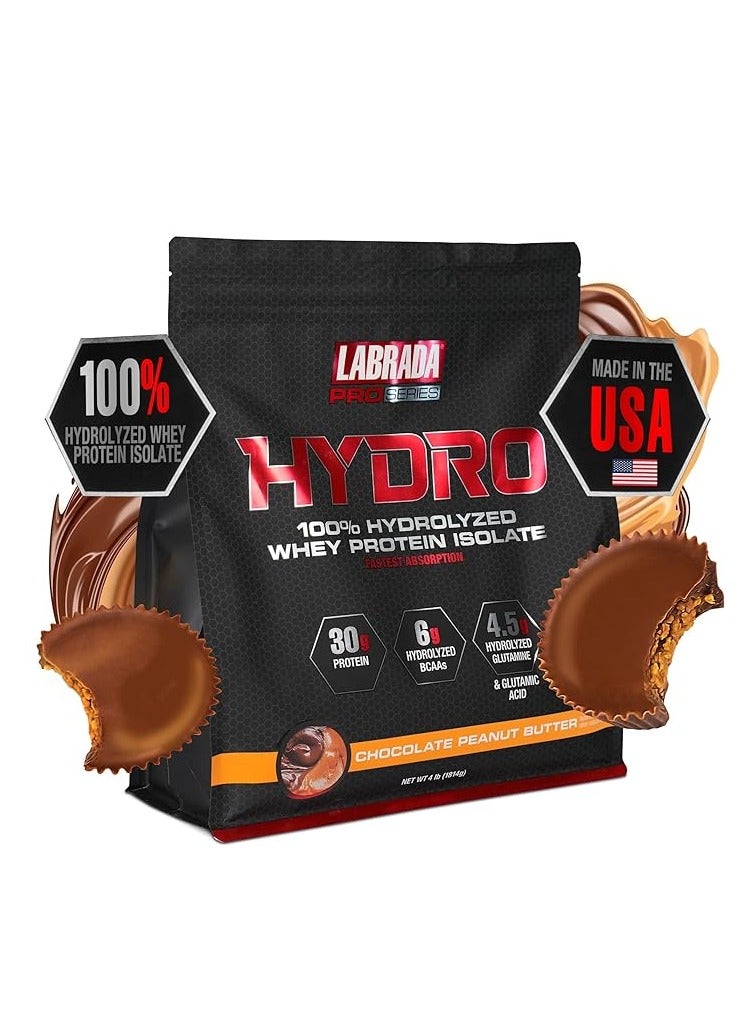 Labrada ProSeries Hydro 100% Hydrolyzed Whey Protein Isolate 4lb Chocolate Peanut Butter - Image 1