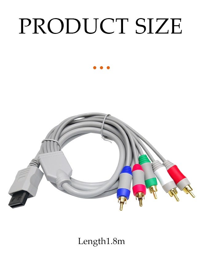 Loquat Wii/Wii U Component Cable - 5 RCA Video u0026 RCA Stereo Audio AV Cord Wire Compatible with Nintendo Wii u0026 Wii U to HDTV EDTV High Definition 【Nintendo Wii】  - Image 5