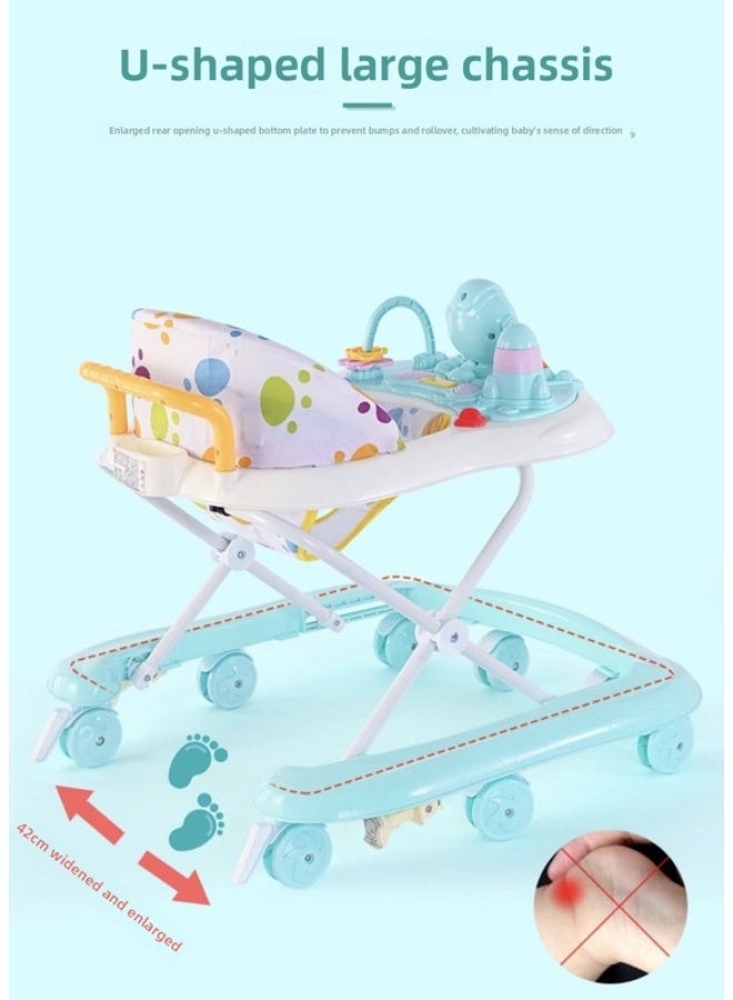 ORiTi عربة مشي للأطفال متعددة الوظائف مضادة للتقلبات قابلة للتعديل في الارتفاع مضادة للانزلاق قابلة للطي مع لعبة موسيقية - نمط موسيقي أخضر - Image 5