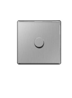 BG Electrical BG Electrical Stainless Steel Flatplate Screwless Dimmer Switch Push ON/OFF 1 Gang 2 Way 1000W - FBS85P  - Image 3