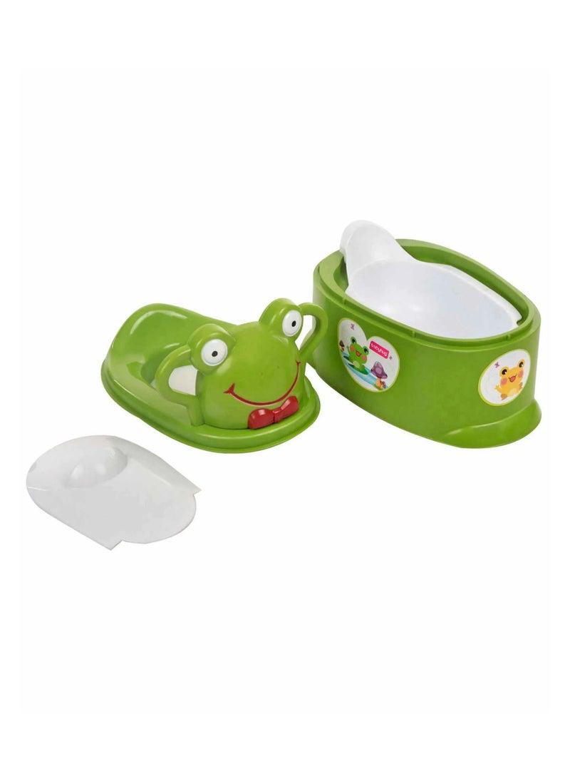 babyhug Babyhug Froggy Potty Seat for Kids, Anti-Skid, Comfort Backrest, Removable Bowl, 12 Months+, 24 x 26.5 cm - Green  - Image 2