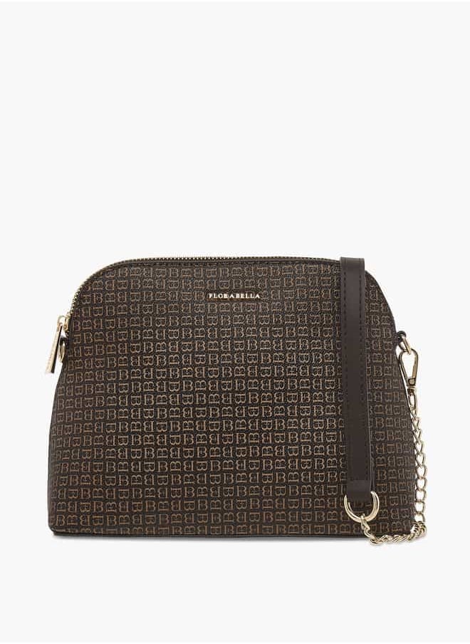 Flora Bella By Shoexpress Women Monogram Print Crossbody Bag with Zip Closure and Adjustable Strap  - Image 1