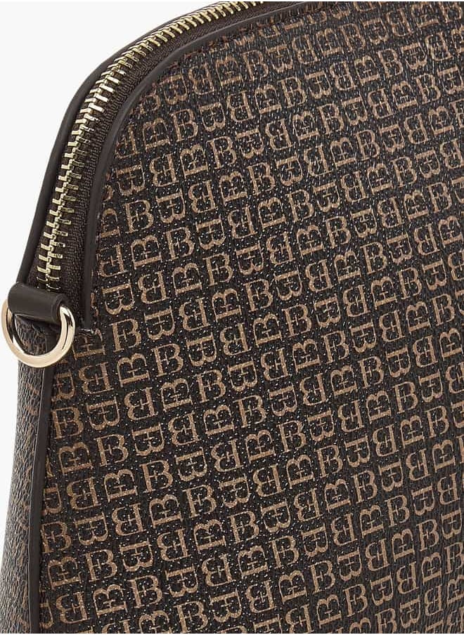 Flora Bella By Shoexpress Women Monogram Print Crossbody Bag with Zip Closure and Adjustable Strap  - Image 4