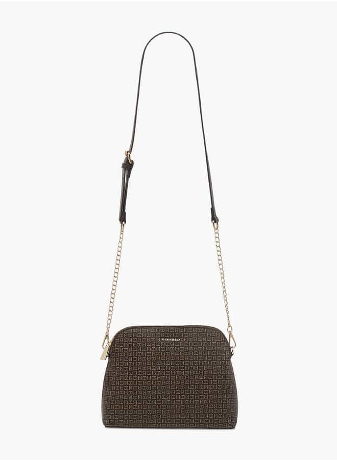Flora Bella By Shoexpress Women Monogram Print Crossbody Bag with Zip Closure and Adjustable Strap  - Image 2