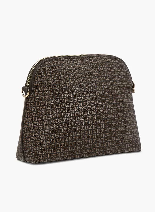 فلورا بيلا من شو إكسبرس Women Monogram Print Crossbody Bag with Zip Closure and Adjustable Strap