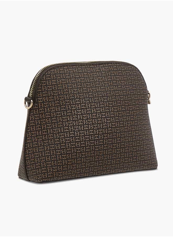 Flora Bella By Shoexpress Women Monogram Print Crossbody Bag with Zip Closure and Adjustable Strap  - Image 3