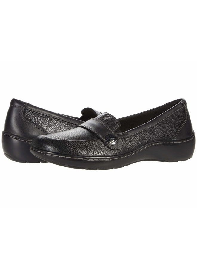 clarks Women's Cora Daisy Loafer, Black Tumbled Leather, 39 EU - Image 1