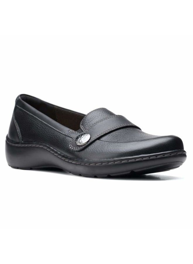 clarks Women's Cora Daisy Loafer, Black Tumbled Leather, 39 EU - Image 3