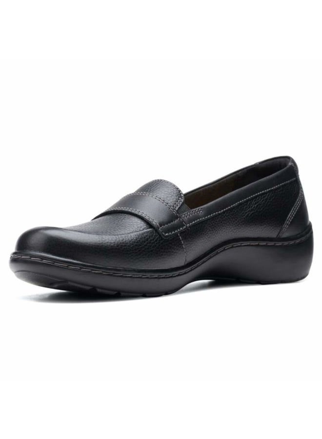 clarks Women's Cora Daisy Loafer, Black Tumbled Leather, 39 EU - Image 4