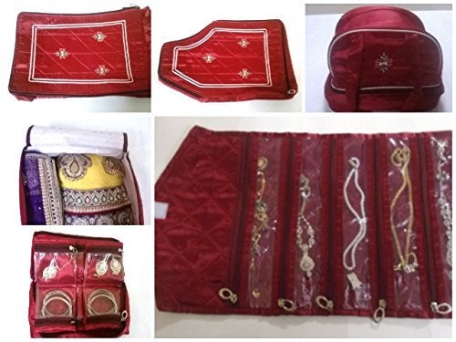 Glitter Collection (TM) Wedding Gift, 14 pcs Women Cloth Organiser Saree Cover, jwellery,payal, Vanity, UG,Blouse,petticote Cover and 12 Saree Bag, snpl - Image 3