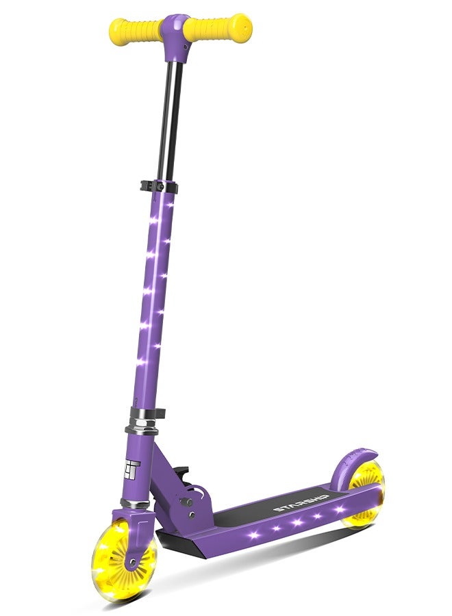 LiT Starship 2-Wheel Kick Scooter Purple Haze | Foldable Lightweight Scooter for Kids Age 5+ | Adjustable Handlebar | Rear Brake | Smooth PU Wheels | Fun Outdoor Ride & Easy Storage | LT7006 - Image 1