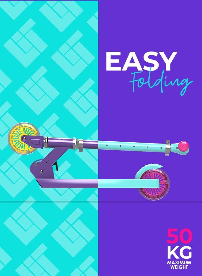 LiT Starship 2-Wheel Kick Scooter Purple Haze | Foldable Lightweight Scooter for Kids Age 5+ | Adjustable Handlebar | Rear Brake | Smooth PU Wheels | Fun Outdoor Ride & Easy Storage | LT7006 - Image 3