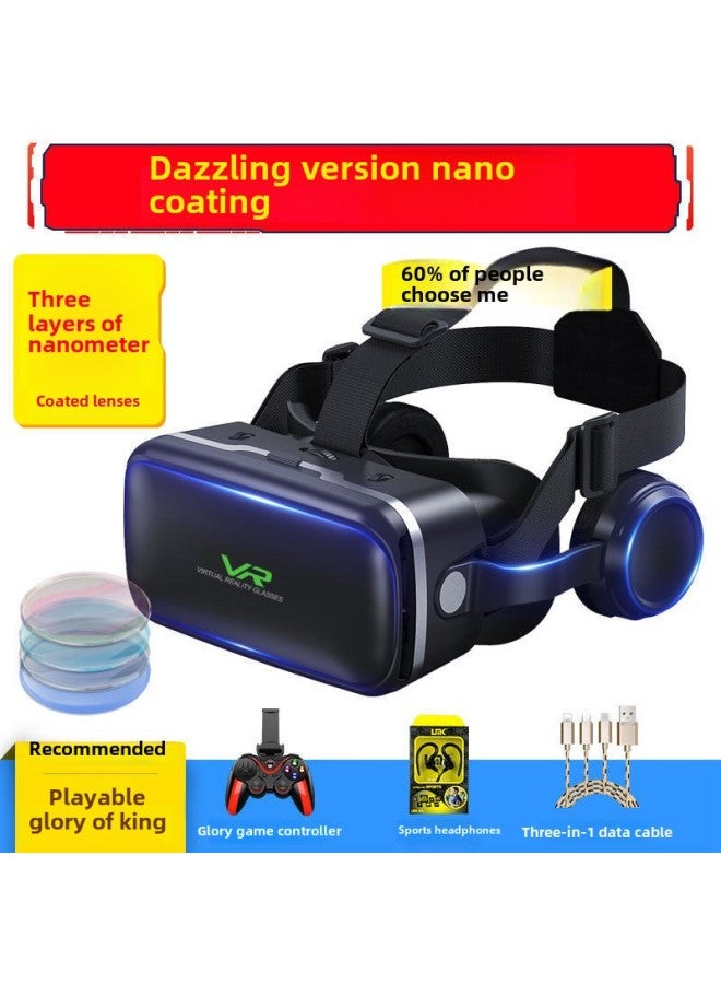 Vr Glasses All-in-one 3d Glasses Virtual Reality Mobile Phone Dedicated Movie 4k Somatosensory Game Smart Ar Device-Color:Package Five [nano Coating Dazzling Version]  - Image 1