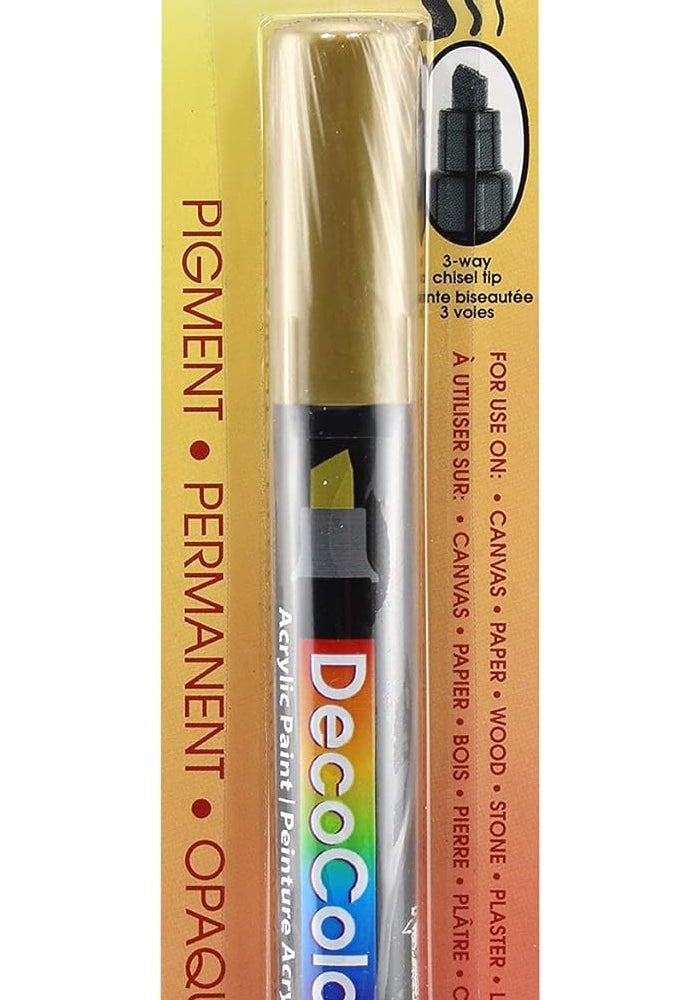 Uchida Marvy Deco Color Chisel Tip Acrylic Paint Marker in Gold - Image 1