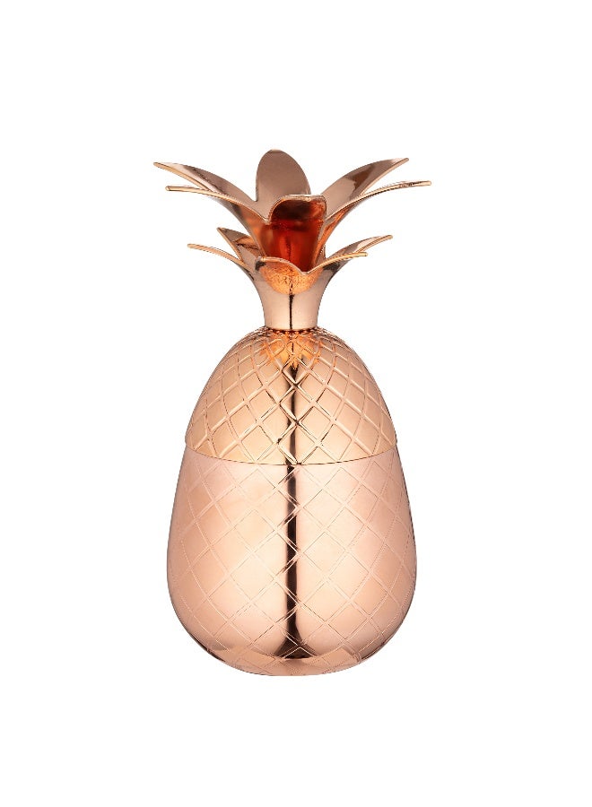Restaurantware 2-OZ Pineapple Drink Tumbler: Perfect for Bars, Restaurants, and Catered Events - Copper Drink Shot Cup with Silver Stainless Steel Interior Lining for Pina Coladas and Mojitos - 1-CT  - Image 1