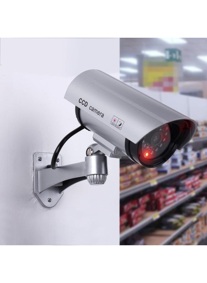 TOMVISION 4-Piece Fake Dummy CCTV Surveillance System Security  Camera Silver - Image 5