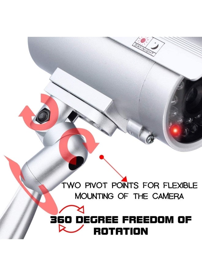 TOMVISION 4-Piece Fake Dummy CCTV Surveillance System Security  Camera Silver - Image 2