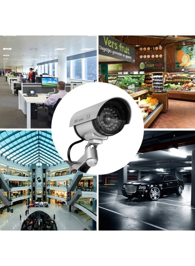 TOMVISION 4-Piece Fake Dummy CCTV Surveillance System Security  Camera Silver - Image 4