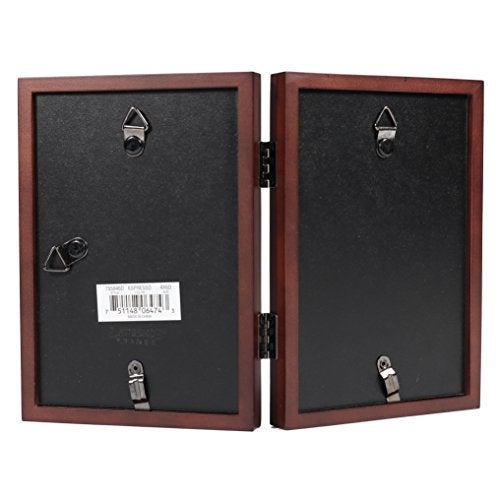 Lawrence Frames 755946D Espresso Wood Hinged Double Picture Frame, 4 by 6-Inch, Dark Walnut - Image 2