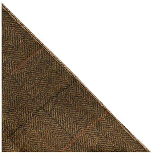 King & Priory Luxury Dijon Herringbone Check Pocket Square, Handkerchief, Tweed - Image 2