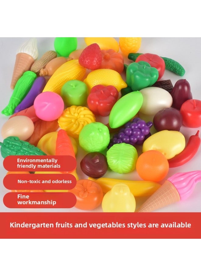 Suitable For Artificial Vegetables And Fruit Toys Children's Kitchen Fake Eggs Boys And Girls Educational Plastic Food Cutting-Color:Fruit Cutting Music 13 Piece Set  - Image 4