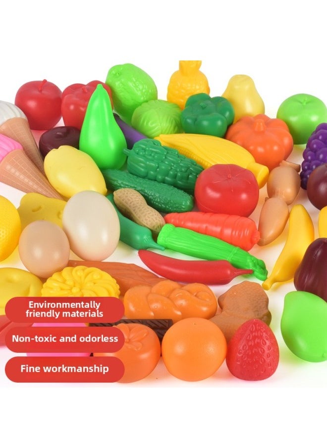 Suitable For Artificial Vegetables And Fruit Toys Children's Kitchen Fake Eggs Boys And Girls Educational Plastic Food Cutting-Color:Fruit Cutting Music 13 Piece Set  - Image 3