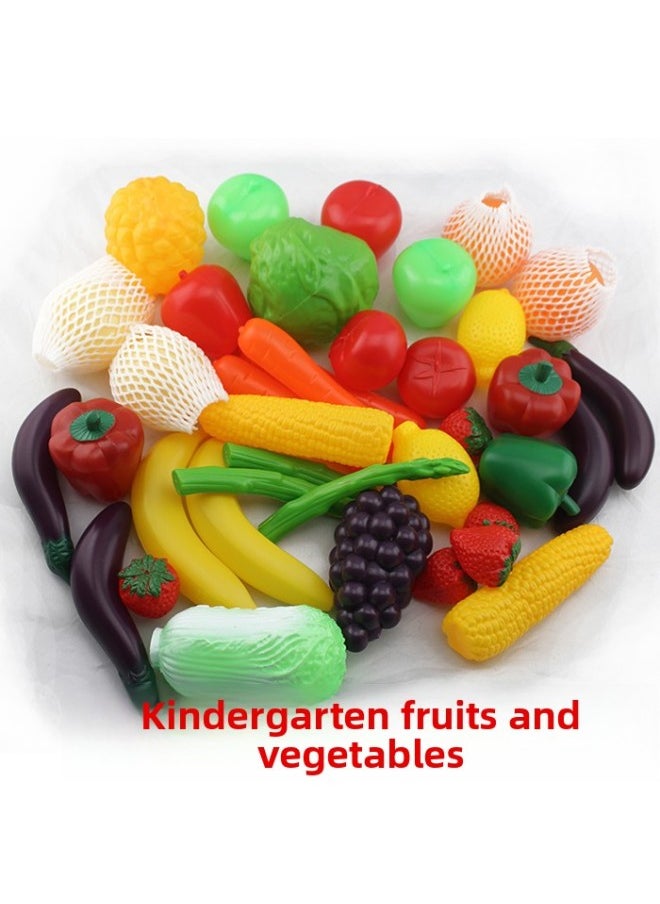 Suitable For Artificial Vegetables And Fruit Toys Children's Kitchen Fake Eggs Boys And Girls Educational Plastic Food Cutting-Color:Fruit Cutting Music 13 Piece Set  - Image 2