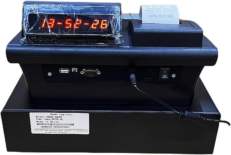 ROOUIO Cash Register, Electronic Cash Register, Fast Food Noodle Shop Convenience Jewelry Store Purple Light Currency Detector English ECR Cash Register - Image 3