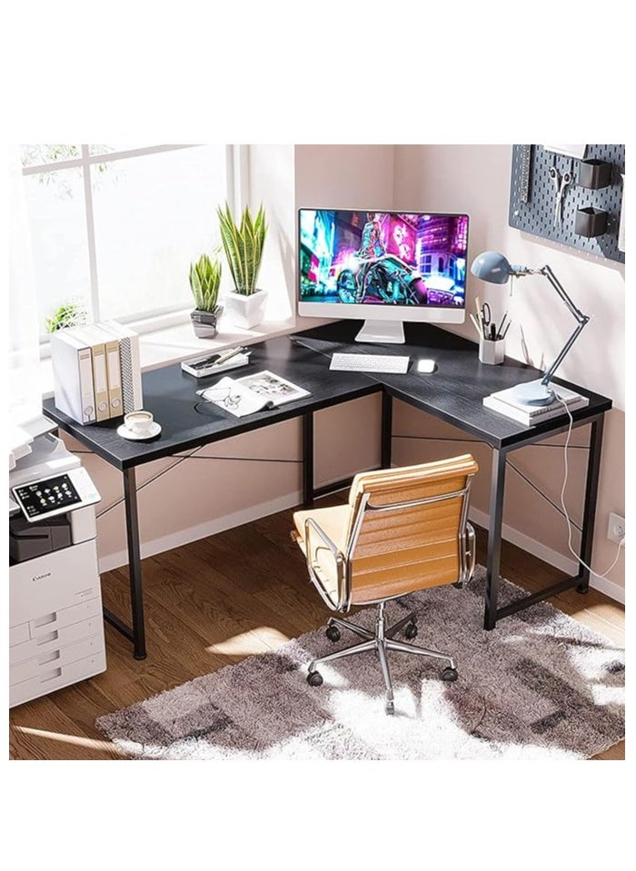 AGD - A modern L-shaped gaming table with a round removable shelf, suitable for the office and home - Image 1