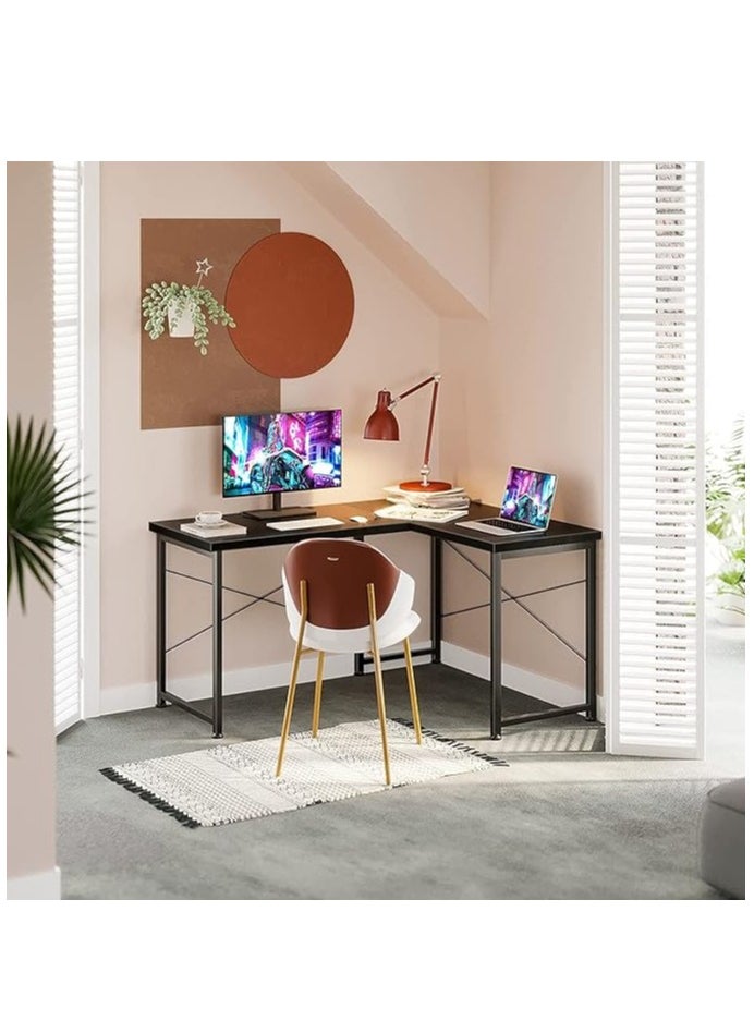 AGD - A modern L-shaped gaming table with a round removable shelf, suitable for the office and home - Image 1