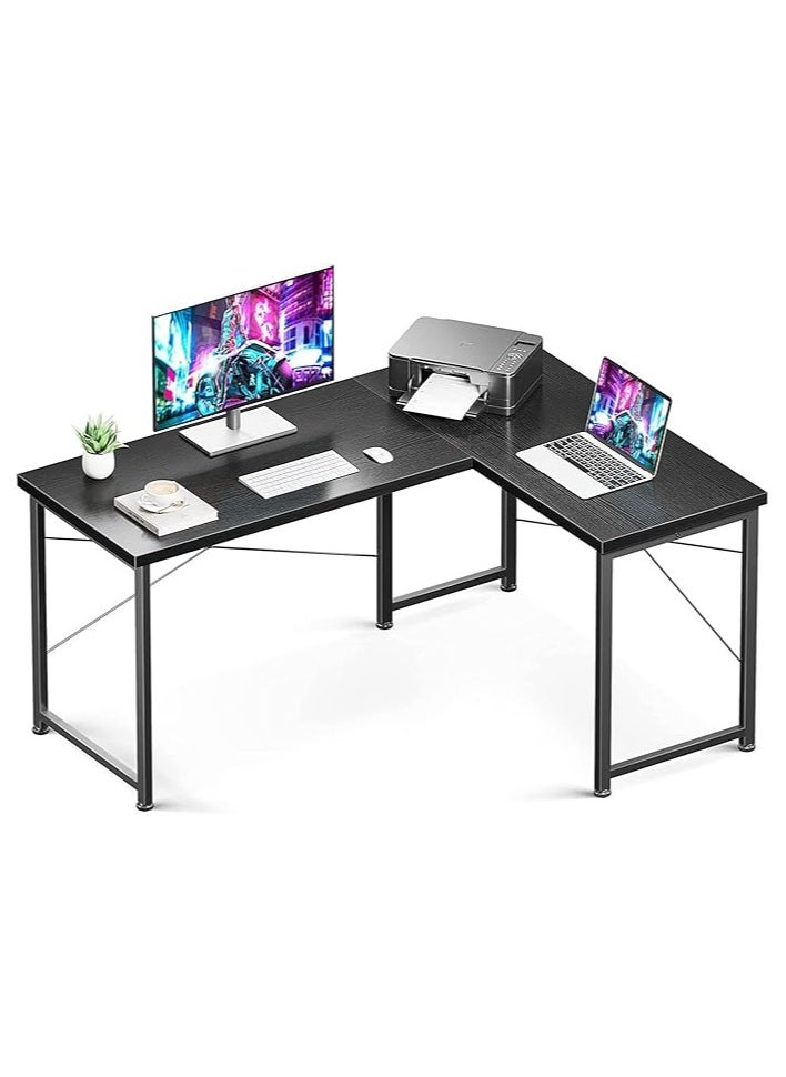 AGD - A modern L-shaped gaming table with a round removable shelf, suitable for the office and home - Image 1