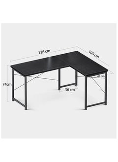 AGD A modern L-shaped gaming table with a round removable shelf, suitable for the office and home  - Image 2