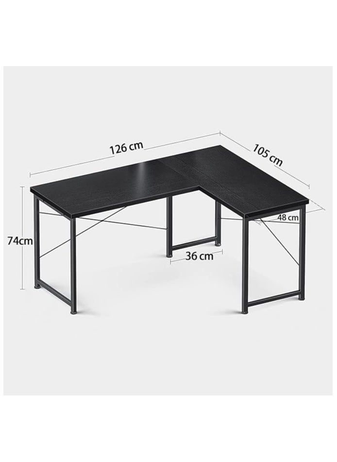 AGD - A modern L-shaped gaming table with a round removable shelf, suitable for the office and home - Image 1