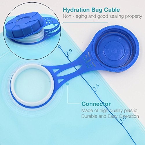 Monvecle Hydration Water Bladder 2L Bike Water Storage Bag Universal Hydration Pack for Hiking, Camping, Cycling Running and Kayaking 2L Blue - Image 5