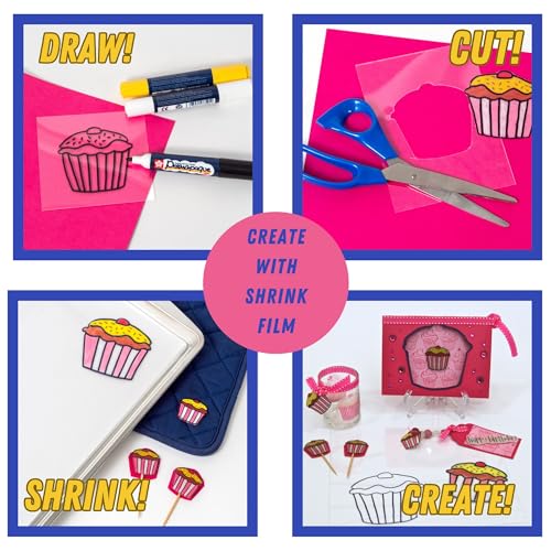 Grafix Shrink Film - Red Opaque 8.5"x11" Sheets, Design Your Art and Shrink It to Create Jewelry, Embellishments, Paper Crafts, Gift Tags, Ornaments and More, Pack of 50 - Image 4