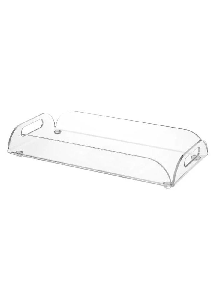 SMARTPOINTS Serving Platter Clear Serving Tray With Handles Multipurpose Decorative Acrylic Tray, 40*16 cm - Image 1
