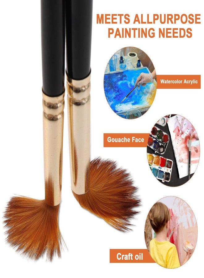 Prasacco 12 Pcs Round Paint Brushes Watercolor Brushes Round Tip Artist Painting Brushes Professional Nylon Detail Paint Brush for Watercolor Acrylic Ink Gouache Oil Tempera Painting - Image 4