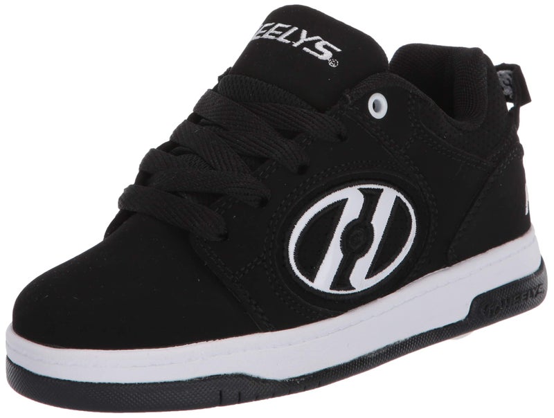 Heelys girls Voyager Tennis Shoe, Black/White, 5 Big Kid US