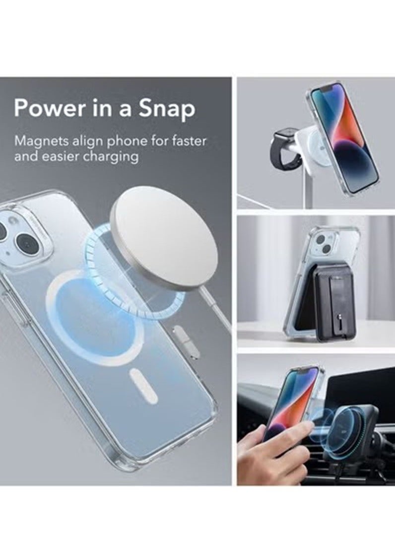 غطاء الحالة المغناطيسية لـ iPhone 15 Plus ، متوافق مع MagSafe ، غطاء الخلفي الواضح ضد الصدمات الكريستالي المضاد للصفراء ، غطاء قشرة الهاتف المغناطيسي القوي للفون 15 Plus - Image 2